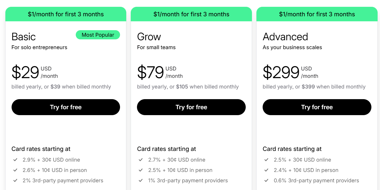 Shopify Basic Pricing and Transaction Fees
