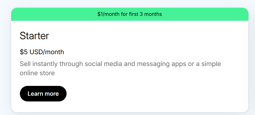Shopify Starter Plan