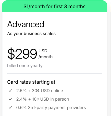 Advanced Plan ($299 per month)