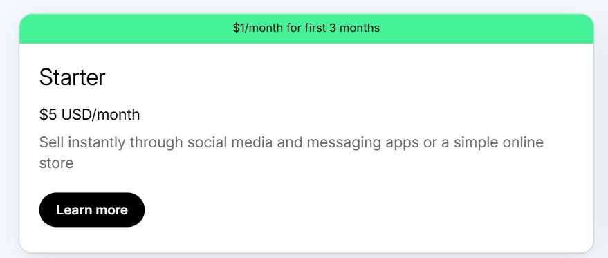 Shopify Starter Plan